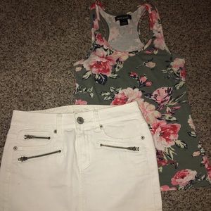 Floral Green Tank